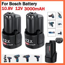 Batteria 10,8 V/12 V 3000 mAh per Bosch BAT411 Li-ion BAT412A BAT414 BAT412 D-70745GOP 2607336014 2607336013   PS20-2 PS40-2