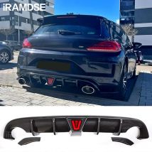 Body Kit Splitter per Volkswagen Scirocco R 2015 2016 2017 Diffusore posteriore Labbro Paraurti Spoiler con lampada Nero lucido Accessori
