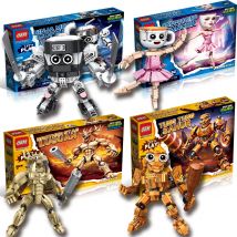 Ninja Mech Kaffee Cappuccing Tänzerin Tung Sahur Italienische Brainrot Figur Spielzeug Bausteine Modell Dekor Geschenk für Kinder Sammler