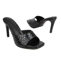 NASBAVI Sommer-Hausschuhe für Damen, Pantoletten, Schuhe, sexy High Heels, Flip-Flops, Grün, Weiß, Schwarz, große Größe 45, Party-Schuhe, hochwertige Slides