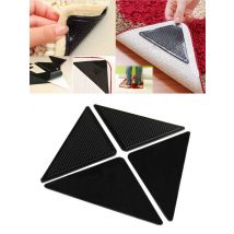 4Pcs Home Floor Rug Carpet Mat Grippers Self-adhesive Anti Slip Tri Sticker Reusable Washable Silicone Grip Car Perfume Pad