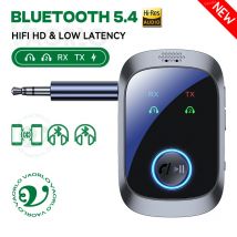 2 IN 1 Bluetooth 5.4 Audio Receiver Transmitter Multipoint Dual Stream HIFI Stereo Music Wireless Adapter 3.5mm AUX With Mic HD