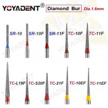 10 Teile/paket Dental Diamant Bohrer SR TC Typ Zahnmedizin Bohrer Dia.1,6mm Für High Speed Handstück