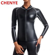 Frauen stehen Kragen Lederjacke weiße Linie Kunstleder Langarmhemd Body Shaper Taille Trainer Korsetts Reiß verschluss schlanke Hemden