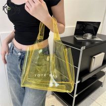 PVC-Strandtasche, große Kapazität, Umhängetaschen, Magnetverschluss, durchsichtige Lebensmittelhandtasche, transparent, wasserdicht, Aufbewahrungstasche, Tragetaschen