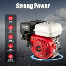 4-Takt-Gasmotor 212 CC, 7,5 PS, 3600 U/min, geringer Kraftstoffverbrauch, geräuscharmer Benzinmotor mit 0,95 Gallonen Kraftstofftank für Go-Kart