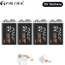 Batteria ricaricabile PALO 9V 1200mAh 6 f22 Micro USB 9v batterie agli ioni di litio per multimetro microfono giocattolo telecomando KTV