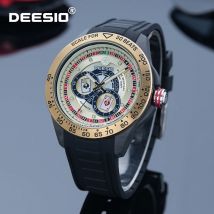 Deesio Kohlefasergehäuse, automatische mechanische Herrenuhr, Automatikaufzug, Sport, Edelstahl, Display, wasserdicht, Geschenk für Herren