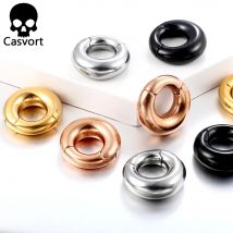 Casvort 10 PCS 316L Edelstahl runde Ohr Stecker Tunnel Ohr Gewichte Ohr Gauges Piercing Tunnel