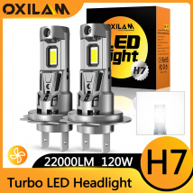OXILAM 2 Pz 120 W Ad Alta Potenza H7 HA CONDOTTO LA Lampadina Turbo Faro 6500 K 22000LM 12 V CSP Potente Migliore H7 LED Diodo approvato H7 Mini Lampada
