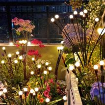 Solar betriebene Garten Glühwürmchen Lichter im Freien wasserdicht Starburst schwankendes Licht Gartenweg Landschaft im Freien dekorative Glühwürmchen