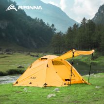 BISINNA Tenda da campeggio 4 stagioni con gonna da neve Tenda da palo in alluminio a doppio strato per 2 persone per zaino da esterno Escursionismo da picnic
