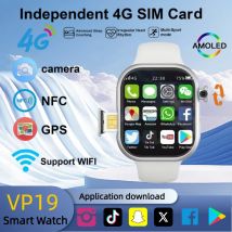 New VP19 Android Smart Watch Global Version Wifi GPS 4G 5G Full Network SIM Card Rotating Camera Video Call Google Play Adults