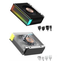 M.2 2280 NVMe SSD Heat Sink Aluminum Alloy Radiator Dissipation Thermal Pad ARGB