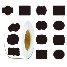 500PCS Black Roll Adhesive PVC Label Handwritten Label Reusable Waterproof Sticker Without Leaving Glue Kitchen Storage Label