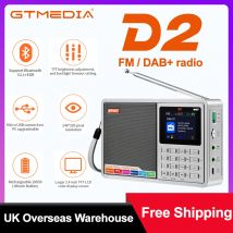 GTMEDIA D2 FM/DAB Radio display LCD, Bluetooth  TF card lettore digitale DAB +/FM registrazione del programma, auricolare stereo Radio di ascolto