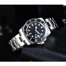 Parnsrpe Luxuriöse, aseptische, schwarze Oberfläche, automatische mechanische Herrenuhr, Edelstahl-Gehäuseband