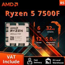 PROCESADOR AMD Ryzen 5 7500F, dispositivo de escritorio, 5GHz, 6 núcleos, 12 hilos, 38MB, AM5, CPU, procesamiento para juegos