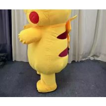 Tierfigur, riesiges aufblasbares Katzen-Maskottchen-Kostüm, gelber Pika, für Erwachsene, Cartoon, lustiges Cosplay-Kostüm für Halloween, Weihnachten