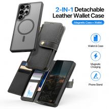 DUX DUCIS Custodia a Portafoglio 2-in-1 Staccabile per Samsung Galaxy S26 Ultra S26 Plus S25 Edge S25, Cover Magnetica in Pelle con Porta Carte