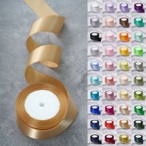 Satin Ribbon 22.8Meters 38mm 25yards 1.5inch Gift Wrap Bow Crafts Materials Christmas Wedding Party Gold Sage Pink Decoration