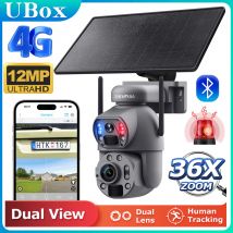 SHIWOJIA 6K 12MP 36X Zoom Telecamera solare 4G Sim/WIFI Doppia lente Doppia rilevamento PIR Umanoide Monitoraggio automatico Telecamera di sicurezza esterna