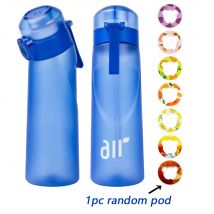 1 bottiglia d'acqua ad aria con 1 capotola dal sapore casuale, moda sportiva, tazza di plastica con cannuccia, a prova di perdite, per fitness sportivo all'aria aperta