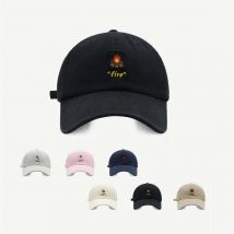 Damen Herren Cartoon Label Stickerei Baseball Cap Mode Einfarbig Papa Hut Unisex Outdoor Sport Baumwolle Sonnenhüte Gorro Bone