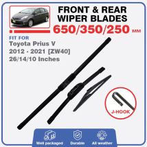 For Toyota Prius V 2012 - 2021 ZW40 Front Rear Windshield Wiper Blades Windscreen Window 26"14"10" Accessories 2015 2019 2013