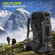 OUTLIFE 60L Wanderrucksack, leicht, wasserdicht, wiederbeständig, Trekkingtasche, langlebig, Outdoor-Sport, Tagesrucksack, Angeln, Reisen, Radfahren