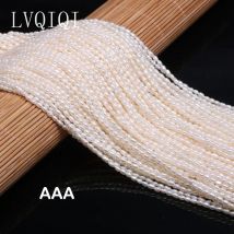 Cuentas de perlas naturales de agua dulce, cuentas sueltas con forma de arroz de alta calidad para DIY, collar, pulsera, fabricación de joyas, 2-2,5mm