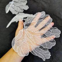 5Pcs Weiß Stickerei Blume Spitze Patch Stoff Für Hochzeit Kleid Vorhang Zubehör DIY Nähen Reparatur 18*11CM