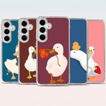 Niedliche Gans magnetische Handyhülle für Samsung Galaxy S25 Ultra S24 FE S22 S23 Plus A55 A56 A36 A16 5G Cover