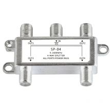 Digitaler 4-Wege-Koaxialkabel-Splitter, 5–2400 MHz, RG6 und RG59, kompatibler 4-Port-Koax-Splitter für Satellitenkabel-TV-Antennen-System