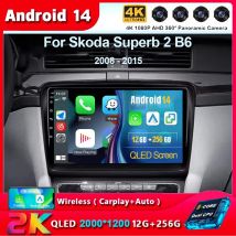 Android 15 Carplay For Skoda Superb 2 B6 2008 2009 2010 2011 2012 2013 2014 2015 Multimedia Car Radio Player WIFI+4G DSP Stereo