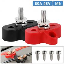 1/4 ''80a DC 48V Klemmen block Bolzen m6 Sammel schiene positiv negativ Strom verteilungs bolzen für LKW RV Schiffs boot