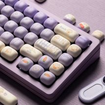 Magische Tastenkappe mit Hängeohren-Kaninchen-Thema, MOG-Profil, thermische Sublimation, PBT, kleine gedämpfte Brötchen-Tastenkappen, 146 Tasten, rund, niedliche Tastenkappe Alem