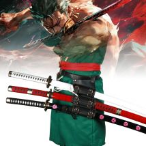 40incn Roronoa Zoro Katana Ninja Coltello Spada Anime Costume Cosplay Zoro Formato Reale Katana Giapponese Originale Samurai Sabre Regalo