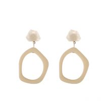 South Korean Style Simple Acrylic Round No Piercing Clip Earrings Irregular Geometric Clip Earrings Without Pierced Ear Clips