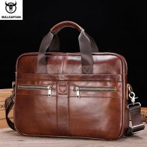 Bull captain Männer Aktentasche Tasche hochwertige Business Leder Schulter Umhängetaschen Büro Handtasche 14 Zoll Laptop tasche