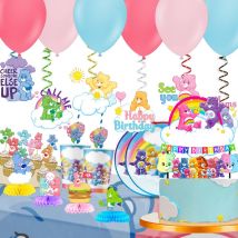 Care Bears  Theme gender reveal Party Decorations Set Cake Topper Latex Balloons Banner Princess Girl Party Supplies Decoration