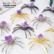 1pc natürliche Kristall Amethyst Knospe rohen Edelstein Spinne Tierform Handwerk Haushalt Schmuck perfekte Desktop-Ornament