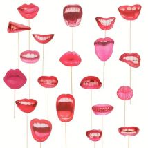 20 Pcs Funny Lip Mouth Photobooth Props Funny Mouth Selfie Props Party，Birthday Wedding Halloween Party Supplies Decoration