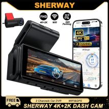 Dash Cam 4k + 2K Vorne Hinten Auto Kamera 4 "Touchscreen Auto DVR Kamera integrierte GPS WiFi 24H Parkplatz Monitor Nachtsicht Black Box