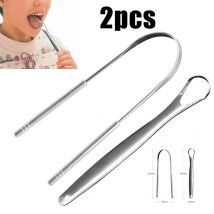 2Pcs Zunge Schaber Edelstahl Zunge Reiniger Mundpflege Hygiene Schaber Dental Mundpflege Hygiene Gesundheit Pflege Werkzeug
