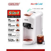 Cafelffe Macchina da caffè a capsule 5 in 1 adatta Dolce gusto Nespresso Capsule ESE Pod Caffè macinato K-cup 19Bar Caldo/freddo, regalo