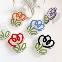Niedlicher transparenter kleiner Blumen-Handyhalter, mehrfarbiger transparenter Tulpen-Handyhalter