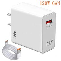 120W Gan Caricatore rapido USB Tipo C Adattatore di alimentazione per ricarica rapida per telefono 5.0 per iPhone iPad Xiaomi Samsung Huawei Realme Oppo Oneplus