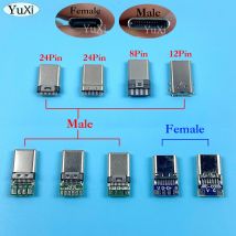 2 Stück Typ C Stecker Buchse Adapter USB 3,1 Typ C Stecker elektrische Klemmen Schweißen DIY Datenkabel Unterstützung Leiterplatte