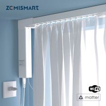 Zemismart Matter Over WiFi Smart Motorized Track Electric Slide Curtain Support HomeKit SmartThing Alexa Google Home APP Control